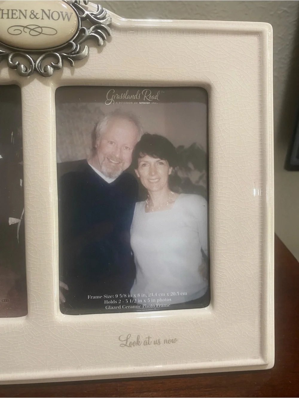 Grasslands Roads, THEN and NOW Ceramic, Double Photo Frame